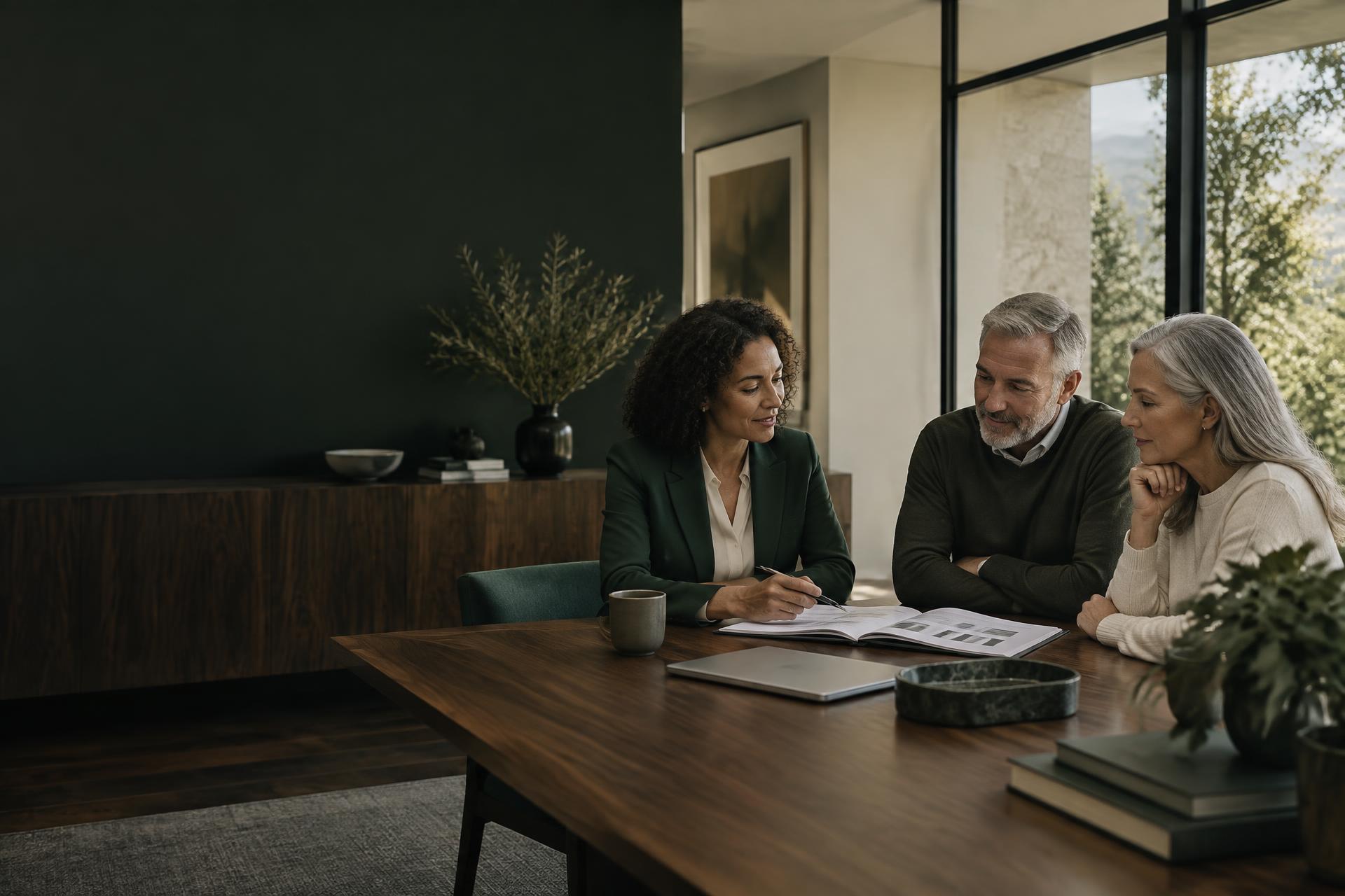 Advisor having a thoughtful conversation with clients